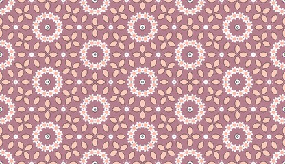 Seamless Geometric Floral Pattern in Pastel Pink for Chic Designs.