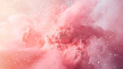 Fototapeta premium Ethereal Swirls: A Dreamy Dance of Blush and Highlighter in Air