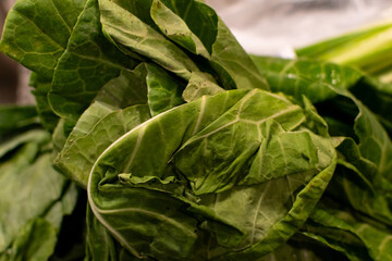 A bunch of greens from the produce section.