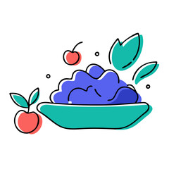 Fototapeta premium illustration of a healthy breakfast depicting oatmeal with berries