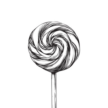 recommend clip art: lollypop vector design isolated on white background - Lollipop sketch