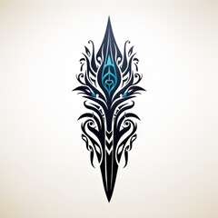 abstract line tattoo illustration on white background