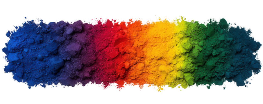 Colorful powder explosion studio digital art vibrant environment top view transparent background