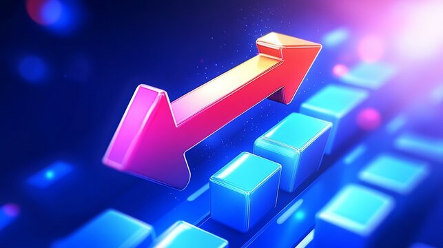 Growth Arrow on 3D Cubes