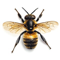 Honey bee fly buzzing in the air perfect for insect photography