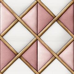 Fototapeta premium Watercolor of Cupid s arrows in gold and pink tones, crisscrossing on a white background, creating a playful Valentine vibe, beautifully designed texture featuring pastel colors and geometric patterns