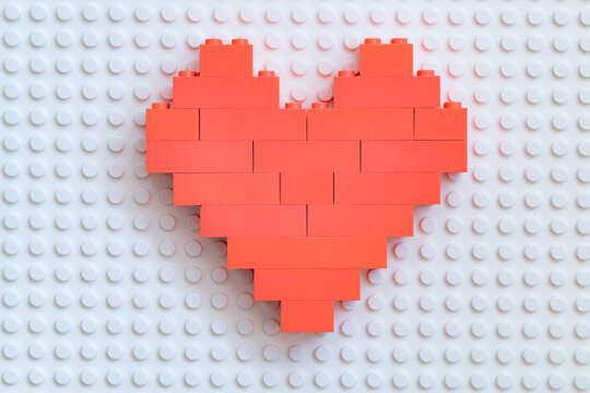 heart made from Lego blocks for design purpose