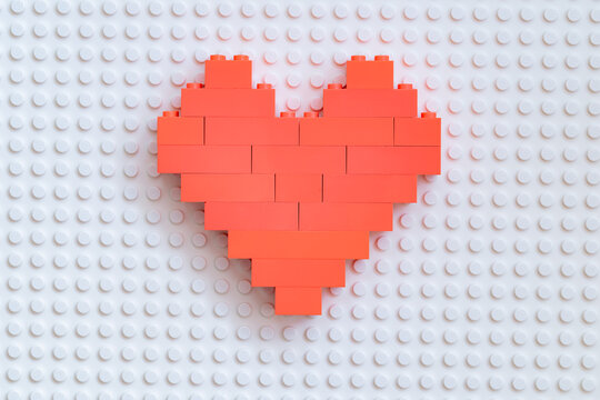 heart made from Lego blocks for design purpose