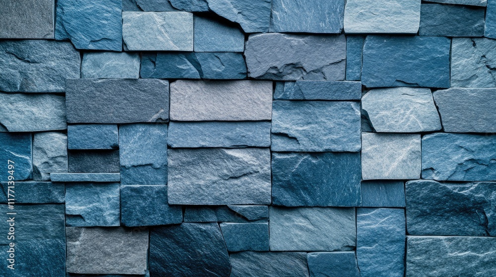 Poster dark stone wall with a close-up view of textured slate surfaces featuring intricate patterns and a r