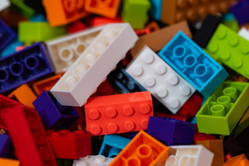 Obraz premium colorful Lego blocks background for design purpose