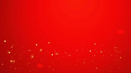 Red Festive Background with Golden Sparkles