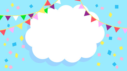 ガーランドと雲の壁紙素材