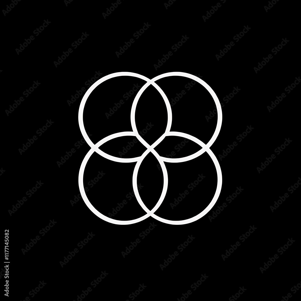 Poster interlocking circles: abstract design of unity