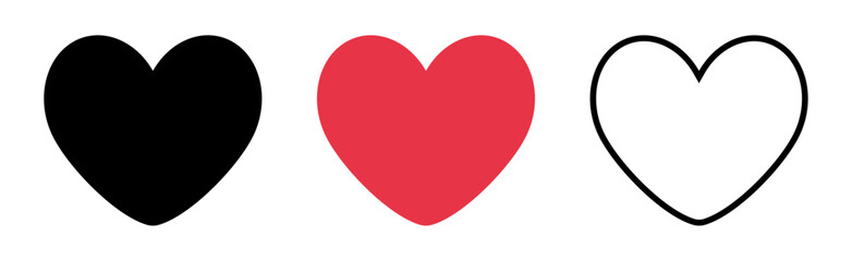 Vector set with hearts. Symbols of love. Valentine's day.