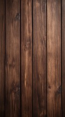 Naklejka premium Rich dark brown wood showcases natural pine planks, perfect for backgrounds in design or decoration with ample text space.