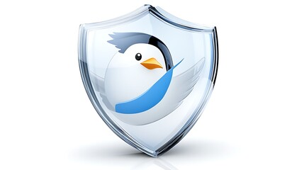 Glass Shield with Bird Icon  Security  Protection  Safety Concept