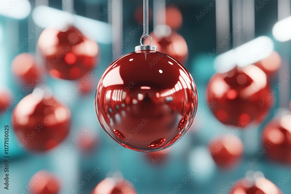 Aufkleber a striking image featuring a single red orb suspended in the foreground, surrounded by several other