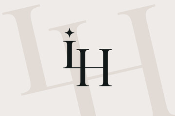 IH or HI letter logo icon design. Classic style luxury initials monogram.
