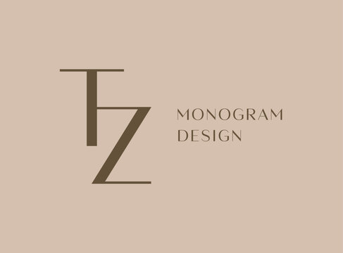 TZ letter logo icon design. Classic style luxury initials monogram.