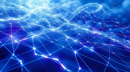 Network connection with calm mood representing digital communication against blue sky