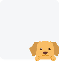 Adorable Golden Retriever coming out of a square shape