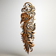 abstract line tattoo illustration on white background