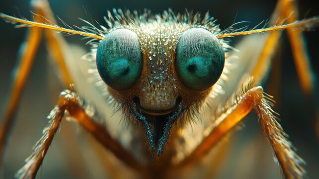 A detailed macro shot of a mosquito feeding on human skin, representing disease transmission and environmental awareness, suitable for educational and scientific use.