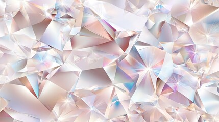 A colorful holographic silver foil texture with small triangles forms a captivating geometric pattern for digital use - obrazy, fototapety, plakaty