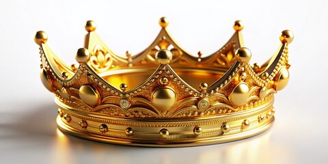 Aerial Drone Shot of Golden Crown, Isolated on White Background