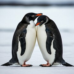 Obraz premium two penguins on a rock