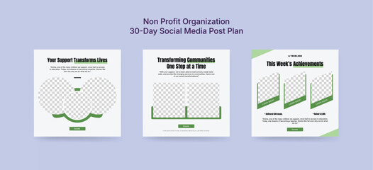 Colorful Fundraising Social Media Post Template, Charity Banner Design for Non-Profit Organizations