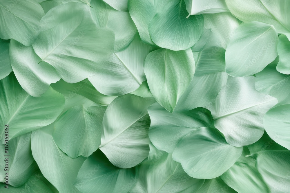 Poster this image showcases a vibrant array of lush green leaves layered together, presenting the rich text