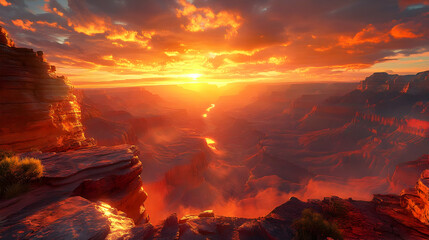 Canyon Sunset Digital Painting