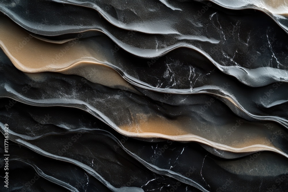 Poster a visually stimulating image showcasing the abstract interplay of dark and light layers, representin