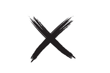Grunge letter X.Red cross sign.