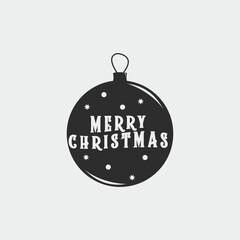 christmas ball logo vintage vector illustration template icon graphic design
