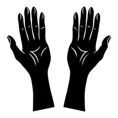 Hopeful Hands vector silhouette