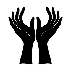 Hopeful Hands vector silhouette