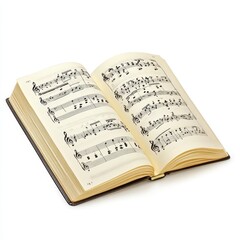 Obraz premium Open Music Book with Sheet Music – Musical Notation, Classical Inspiration, Music Education, and Creative Arts