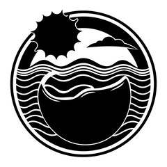Ocean and Earth vector silhouette