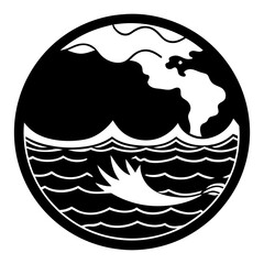 Ocean and Earth vector silhouette