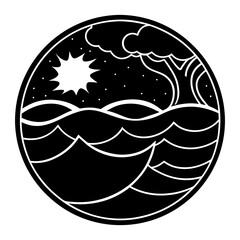 Ocean and Earth vector silhouette