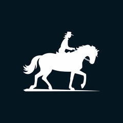 Silhouette of Equestrian Riding a Horse
