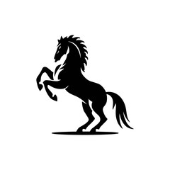 Silhouette of Rearing Horse