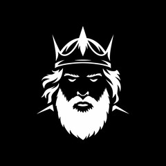 Silhouette of a King with Crown and Beard
