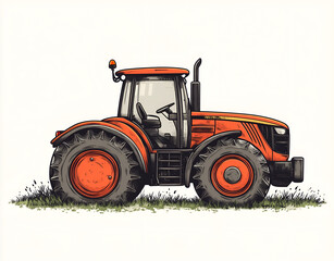 Obraz premium red tractor isolated on white