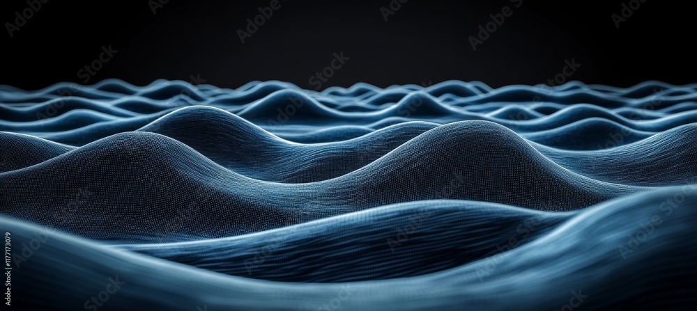 Poster abstract blue waves soft texture pattern background design, it concept, cybersecurity
