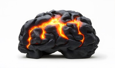 Obraz premium Glowing Lava Inside a Dark Brain.