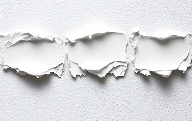 Three white paint strokes on textured background.