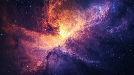 Cosmic Starburst Space Nebula Sky Universe, Captivating Galactic Cloud, Stunning Outer Space Image